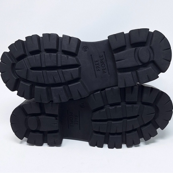 Free People Jones Lug Sole Lace Up Boots Burgundy Size 7.5 - Picture 7 of 8